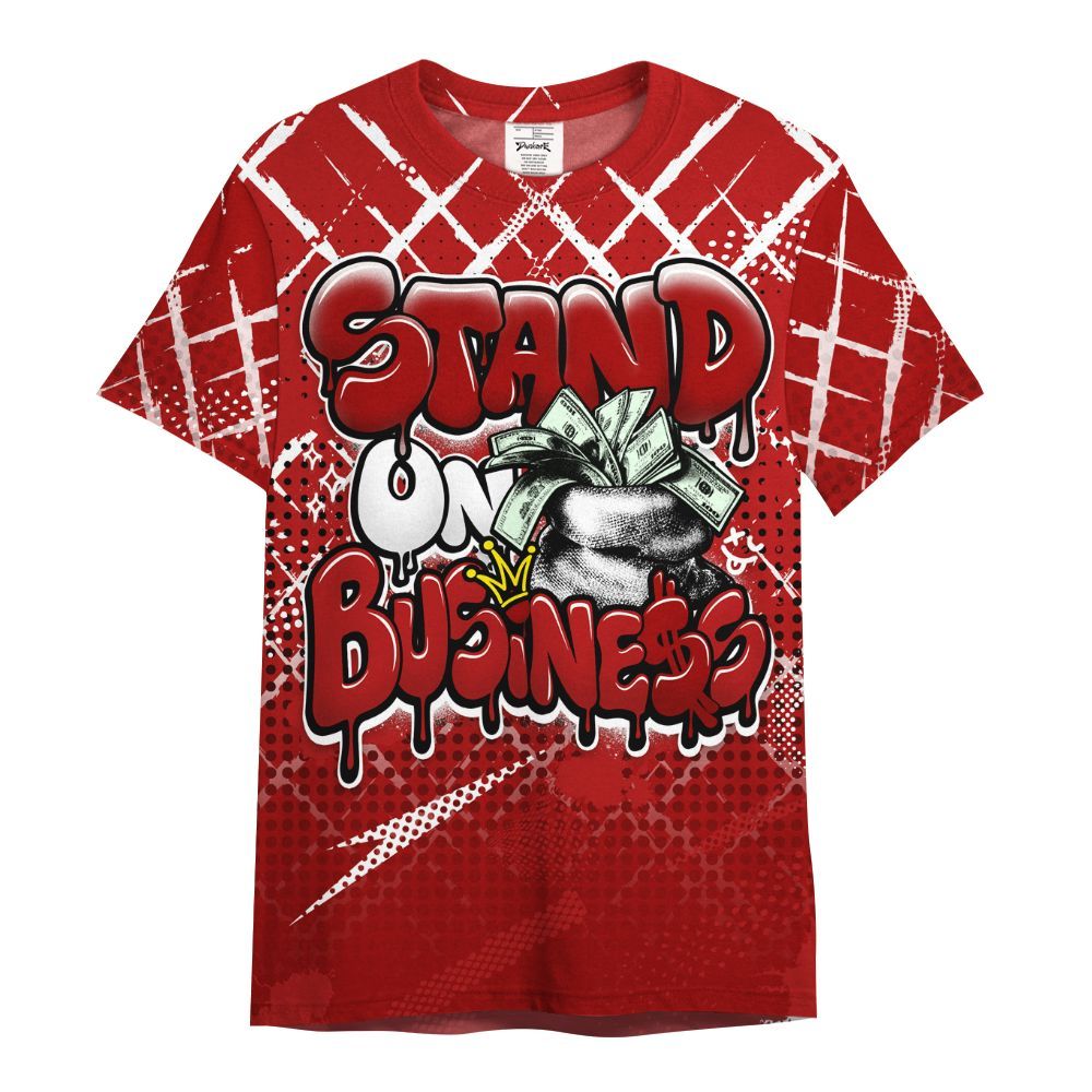Shirt To Match Low Terror White University Red 1s - Halftone Stand Business Dripping All Over Print