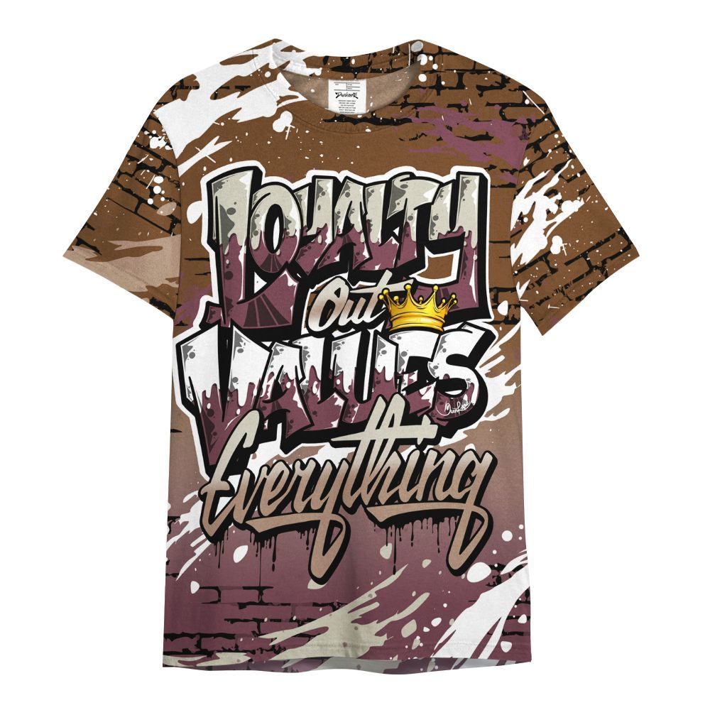 Shirt To Match Archaeo Brown 3s - Values Of Loyalty Drip All Over Print
