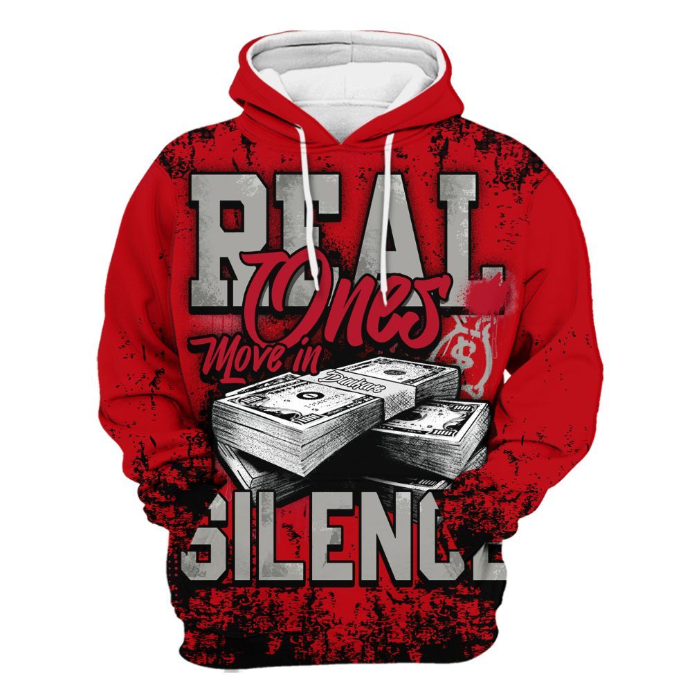 Hoodie To Match Air Griffey Max Gray Reds 1s - Move In Silence Money Street Retro All Over Print