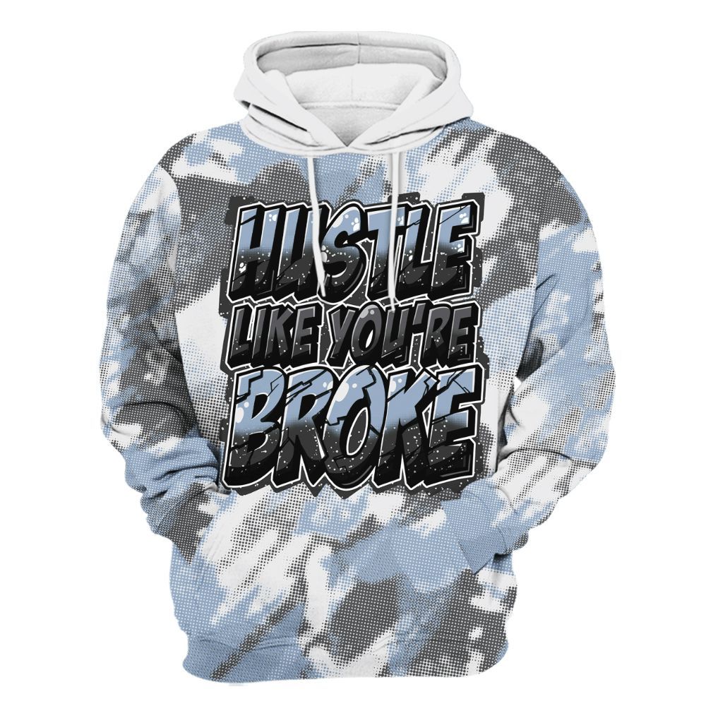 Hoodie To Match Reverse Black White 6s - Hustles Like Broke Abstract All Over Print