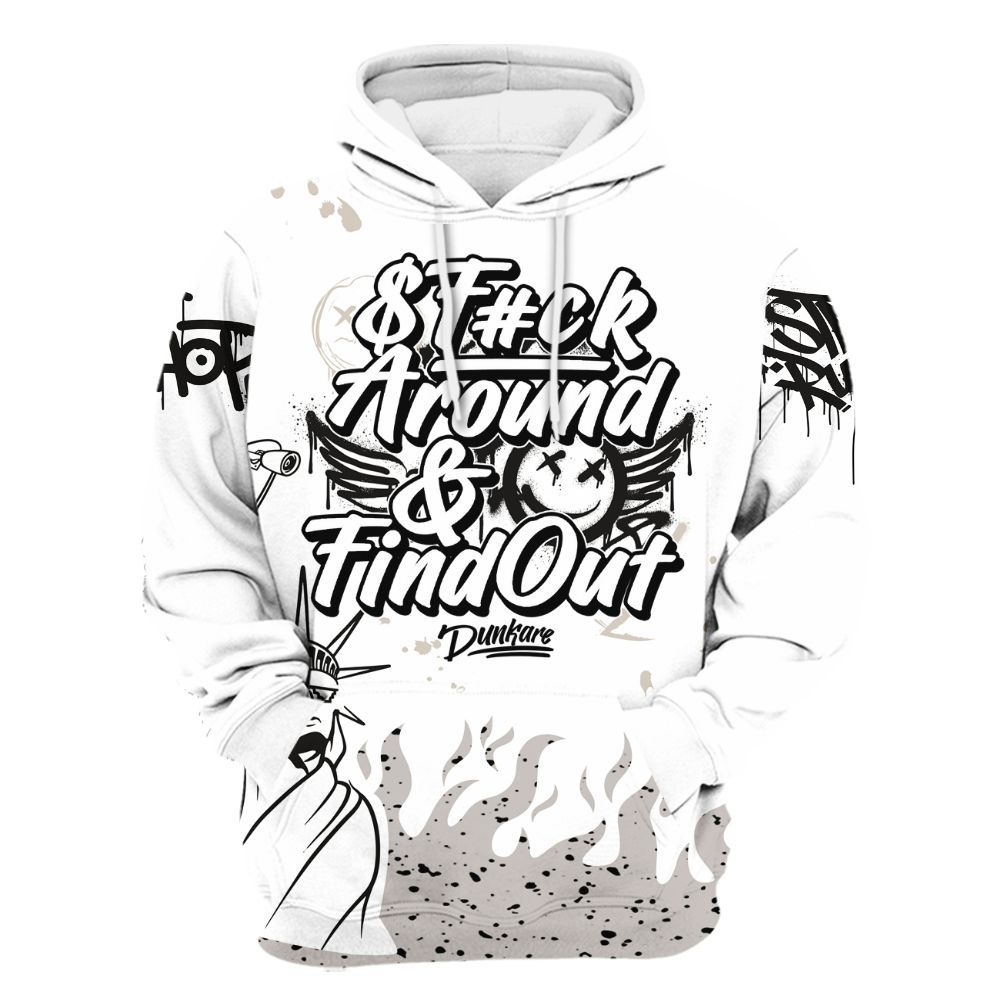Hoodie To Match Retro Reverse Metallic 5s - Graphic Fck Around Find Out All Over Print