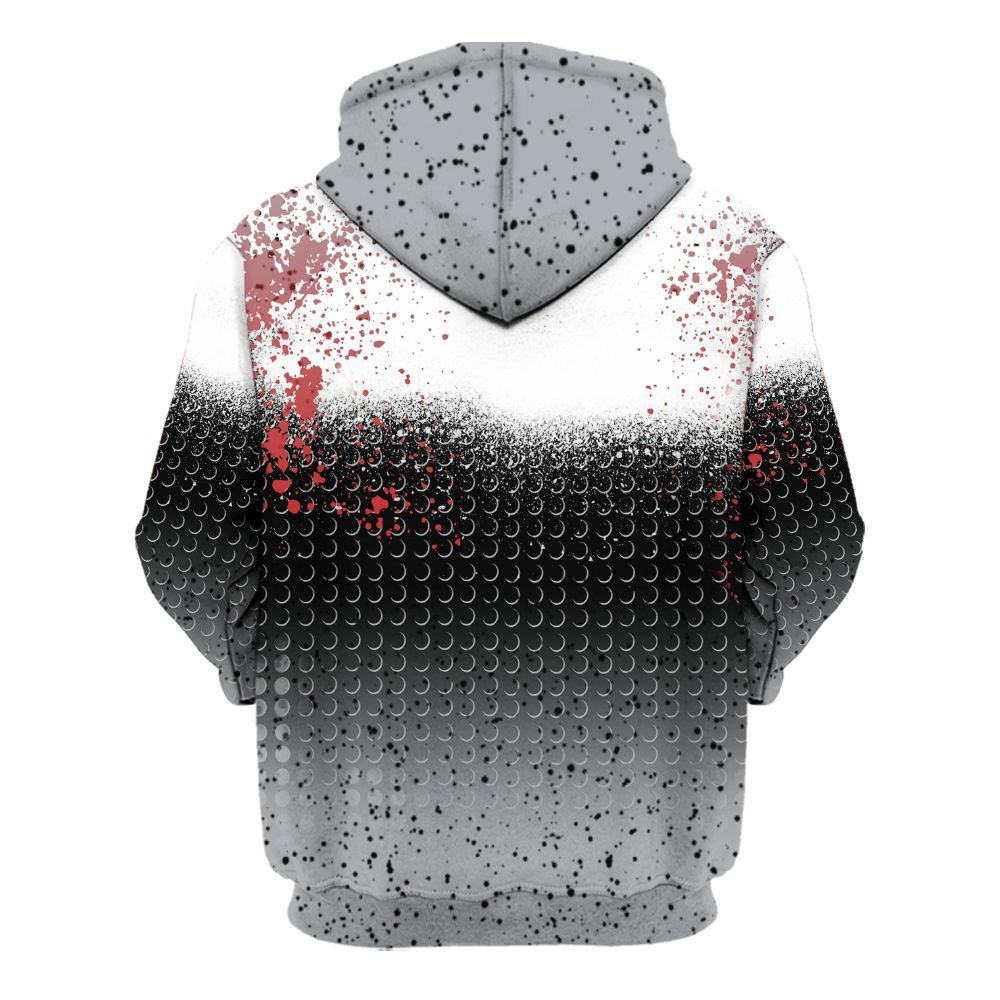 Hoodie To Match White Cement 4s - Halftone Time Is Money All Over Print