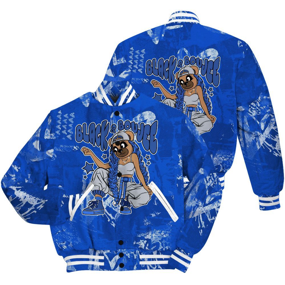 Varsity Jacket To Match Air Foamposite One Royal Shirt - Boujee Girls Bear Heart Grunge All Over Print