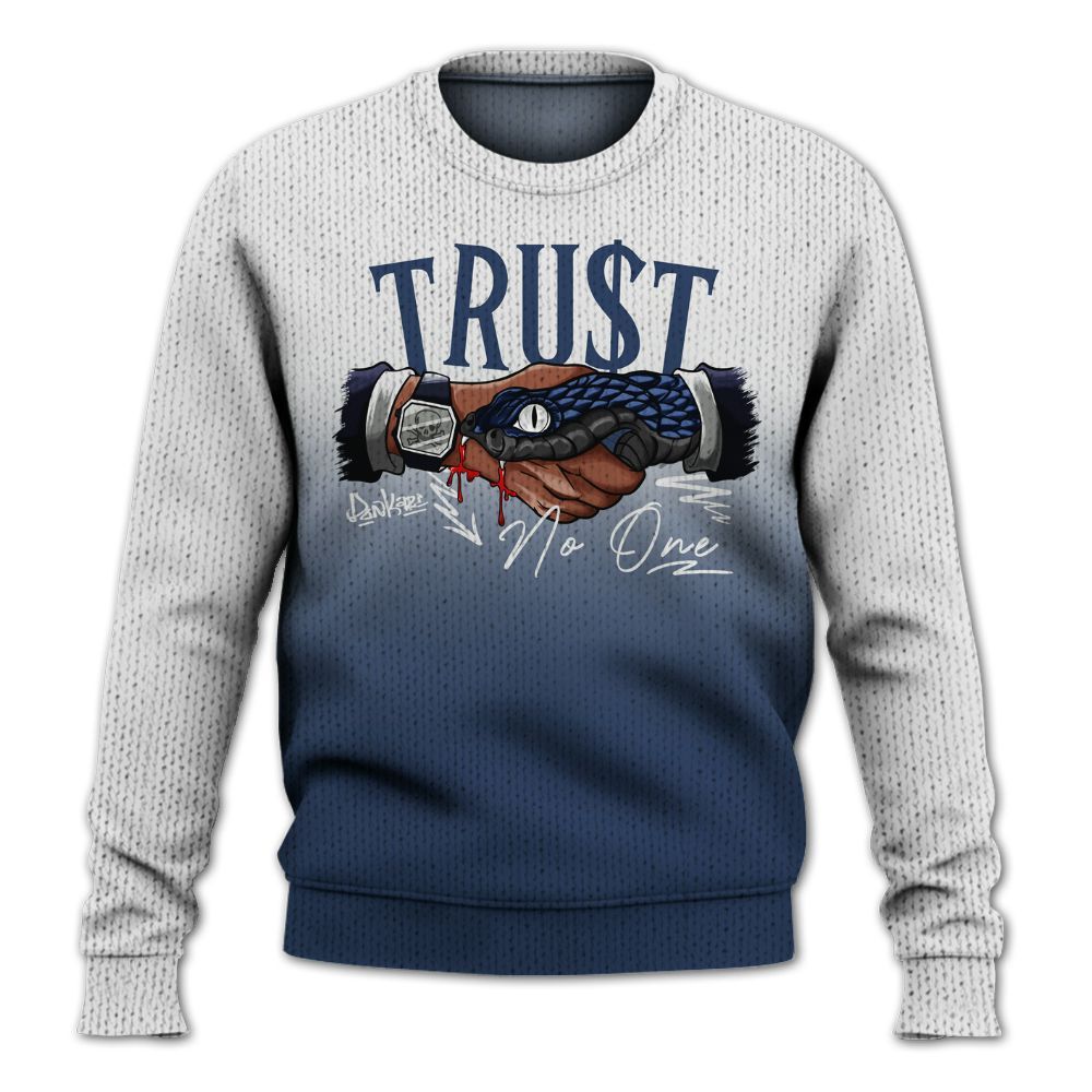 Knitted Sweater To Match Low 85 Metallic Blue 1s - Snake Trust No One Drip