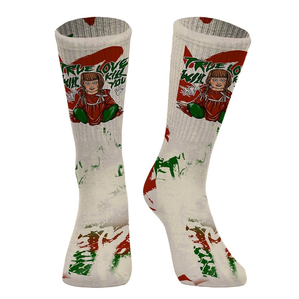 Sock To Match El Grito 5s - Genuine Loves Bear Halloween Heart Grunge