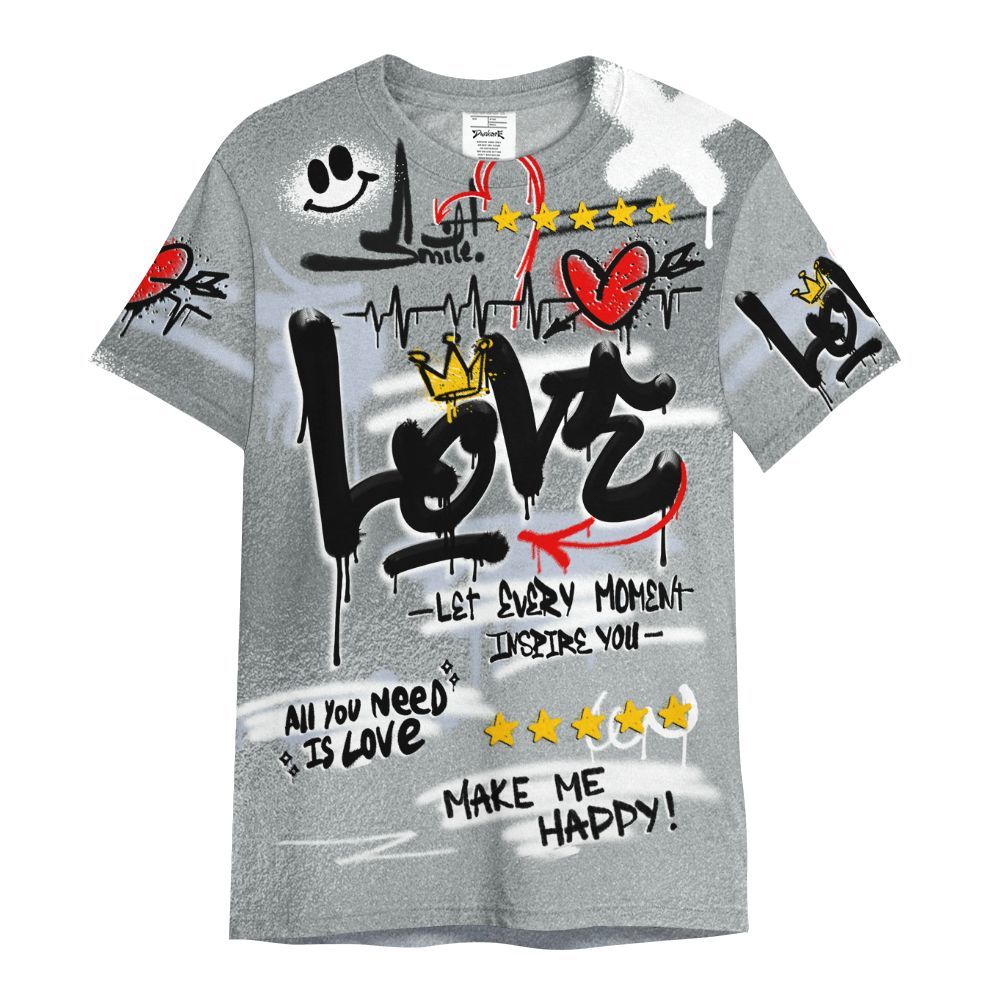 Shirt To Match White Metallic 2026 5s - Happy Love Beats Graffiti Streetwear All Over Print