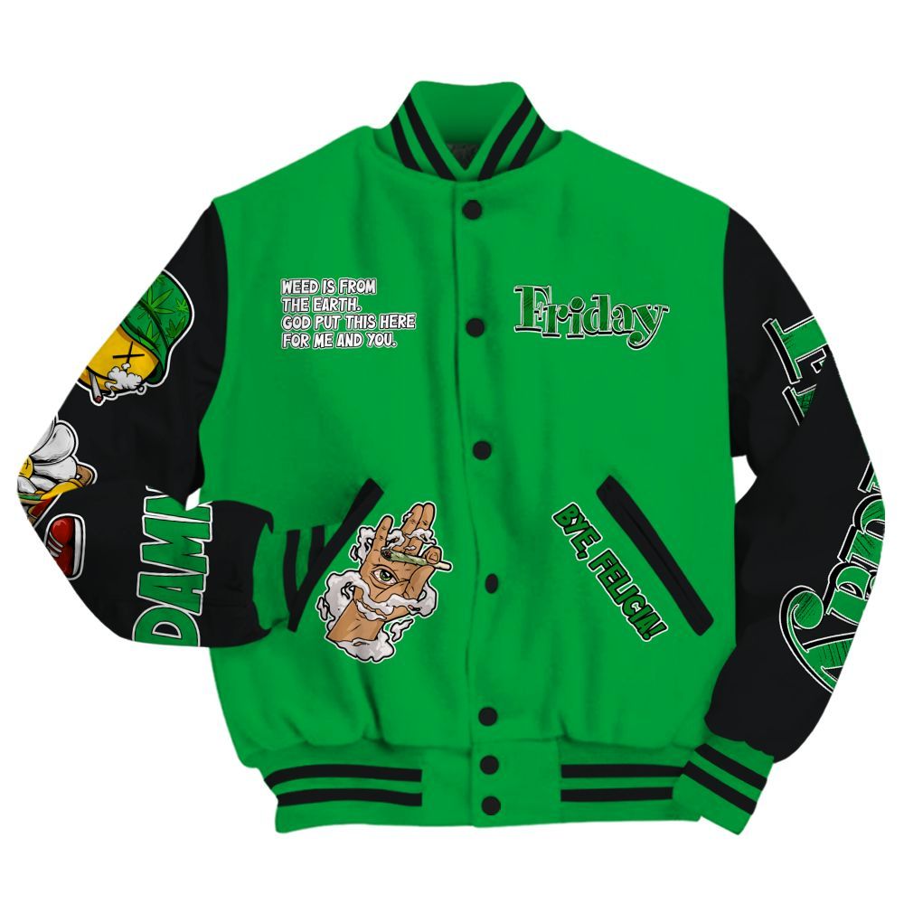 Varsity Jacket To Match Low Lucky Green 1s - Friday Sneaker Stress Style All Over Print
