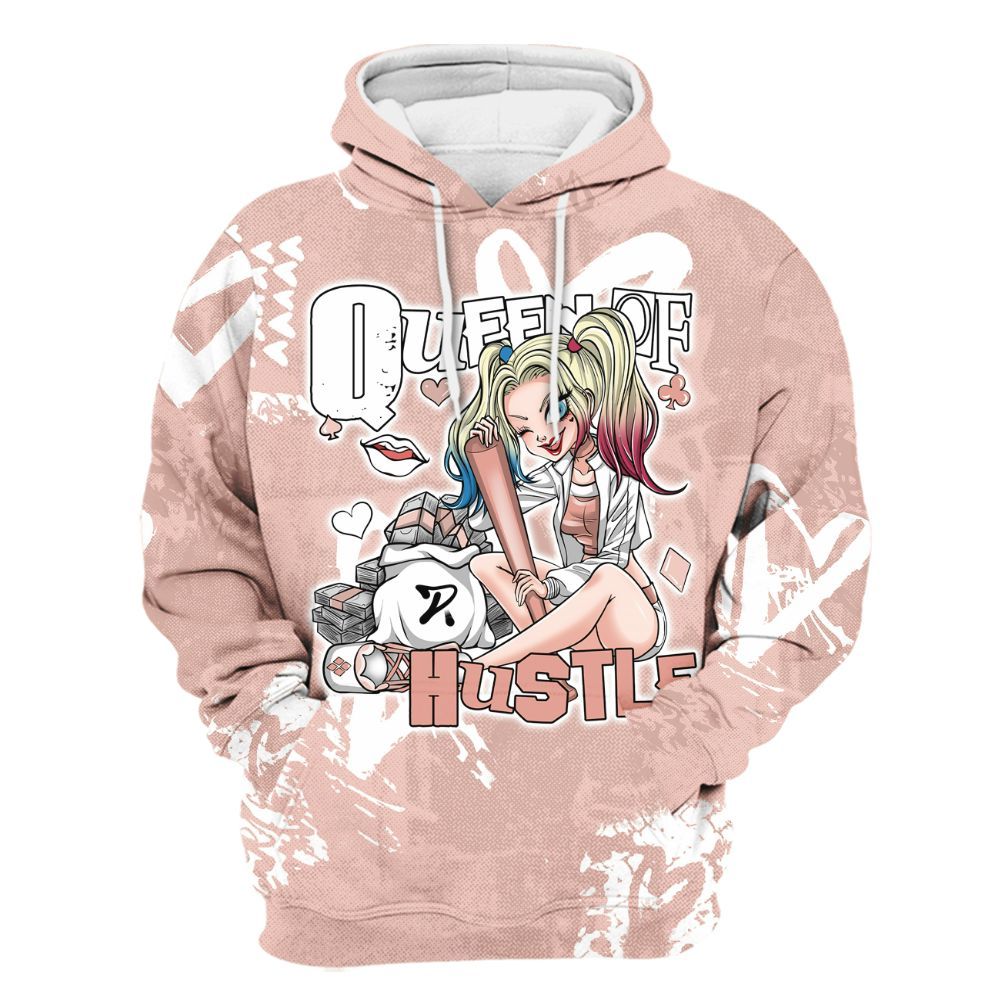 Hoodie To Match Low Legend Pink 11s - Hustles Quiinn Heart Grunge All Over Print