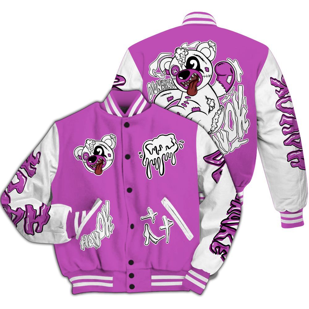 Varsity Jacket To Match Hyper Violet 4s - Havok Bear All Over Print