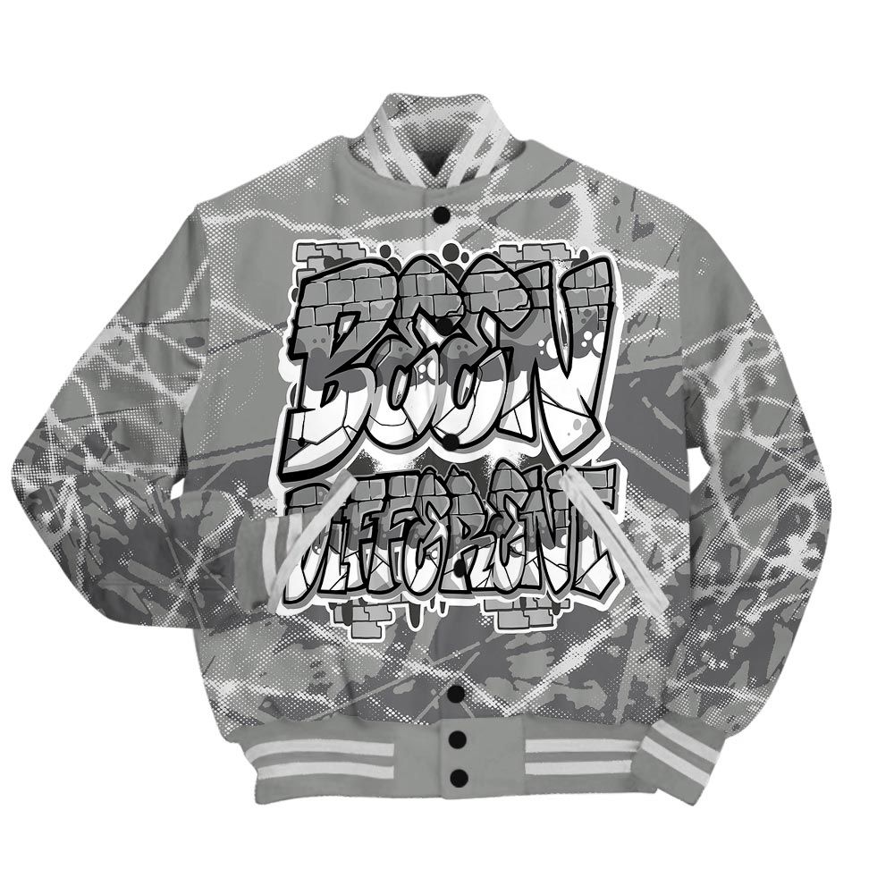 Varsity Jacket To Match Paris Cement Grey 4s - To Different Profound Graphic Varsity Jacket Unisex