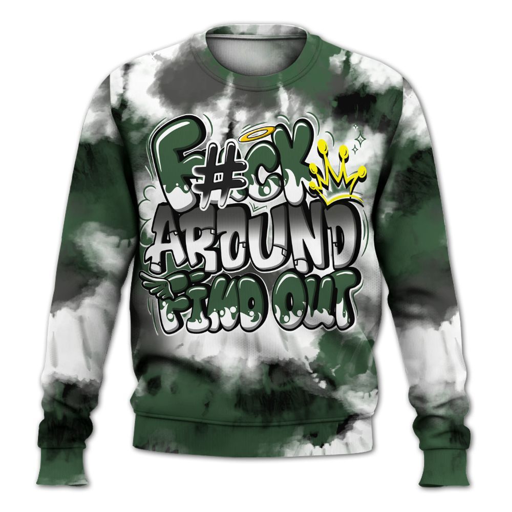 Sweatshirt To Match Dunk Low Skateboards Black - Tie Dye FK Around Find Out All Over Print