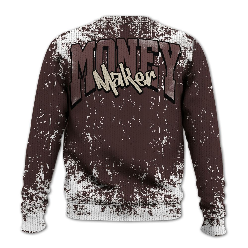 Knitted Sweater To Match Burgundy Crush 3s - Move In Silence Money Street Retro