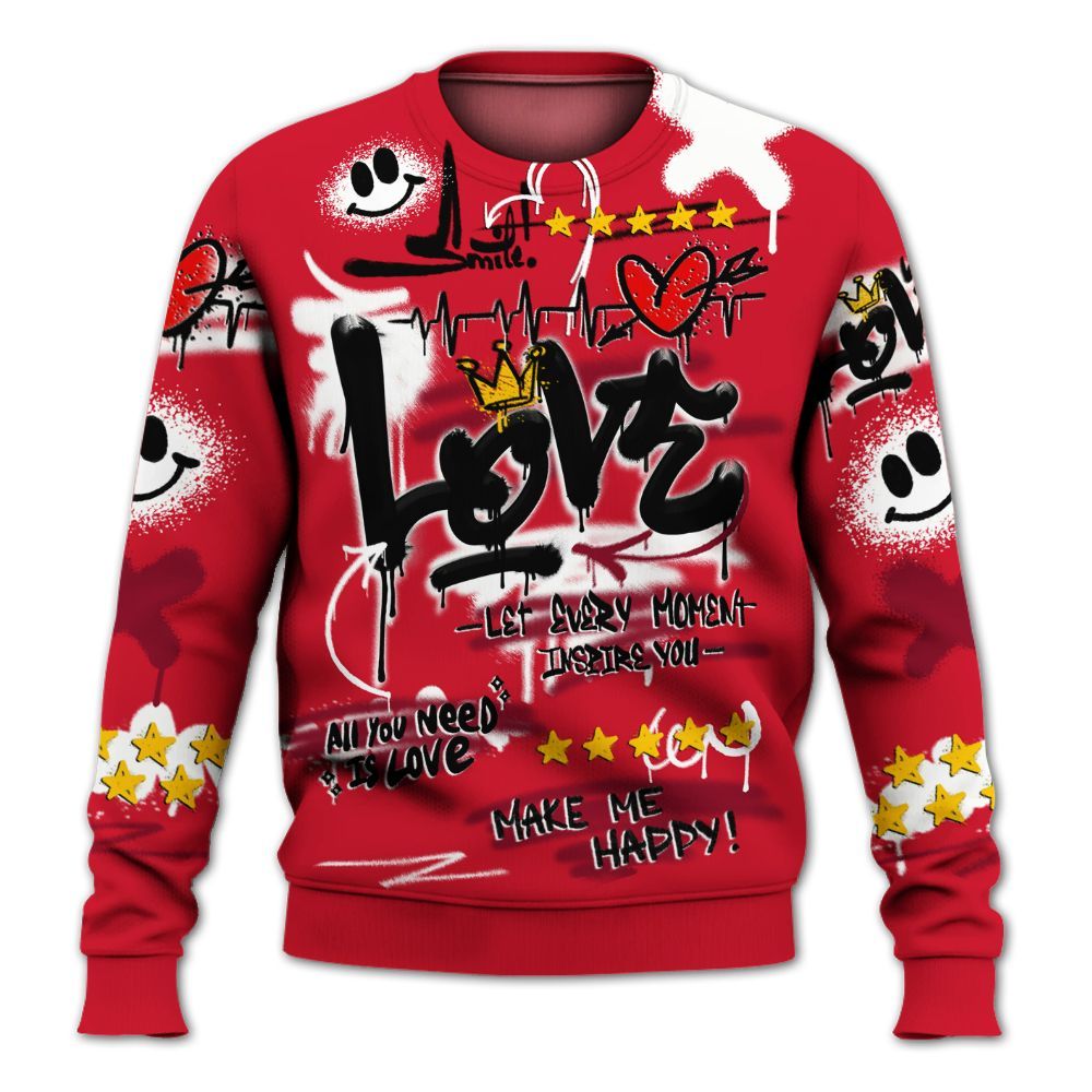 Sweatshirt To Match Air DT Max 96 Love Letter - Happy Love Beats Graffiti All Over Print