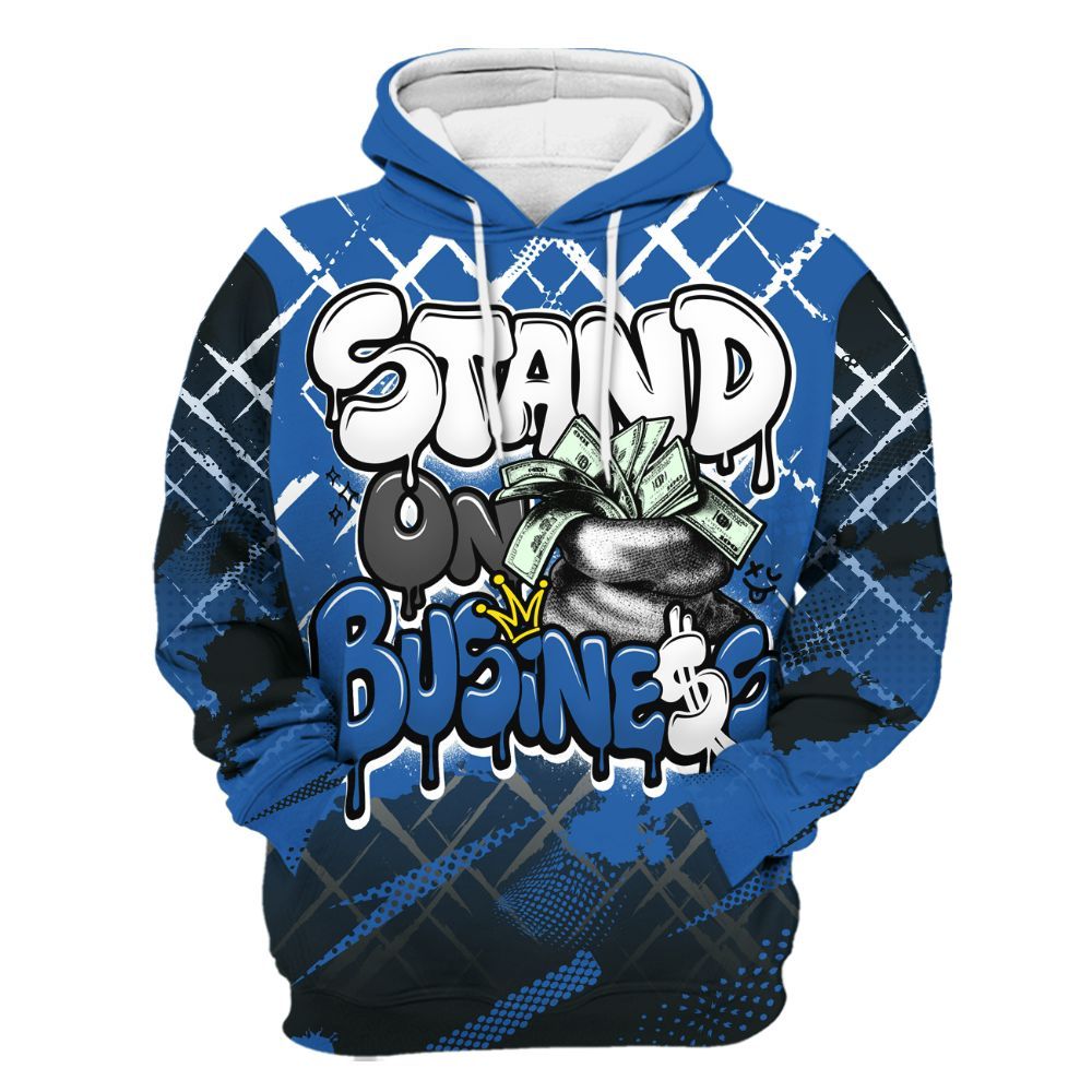 Hoodie To Match Brave Blue 13s - Halftone Stand Business Dripping All Over Print