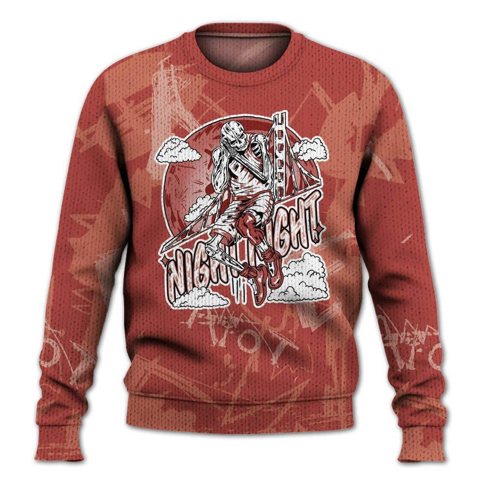 Knitted Sweater To Match Dune Red 13s - Seeya Skeleton Messyz