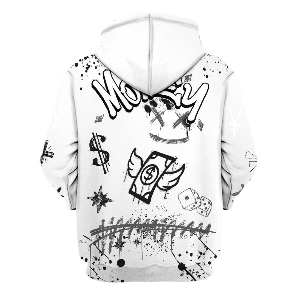 Hoodie To Match Low Black Pack 14s - Everybody Paid In Full Crayon All Over Print