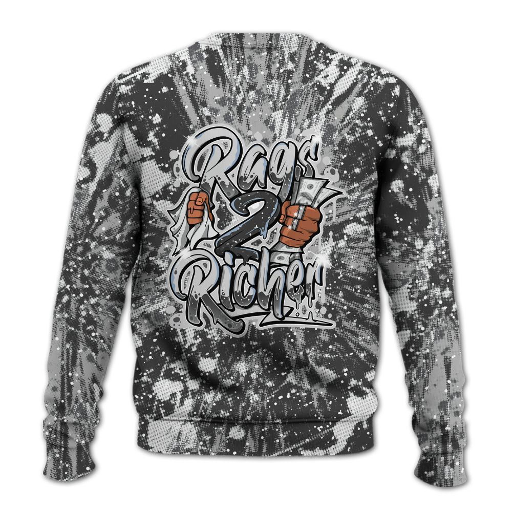 Sweatshirt To Match Reverse Black White 6s - Rag 2 Rich Graphic Luxury All Over Print
