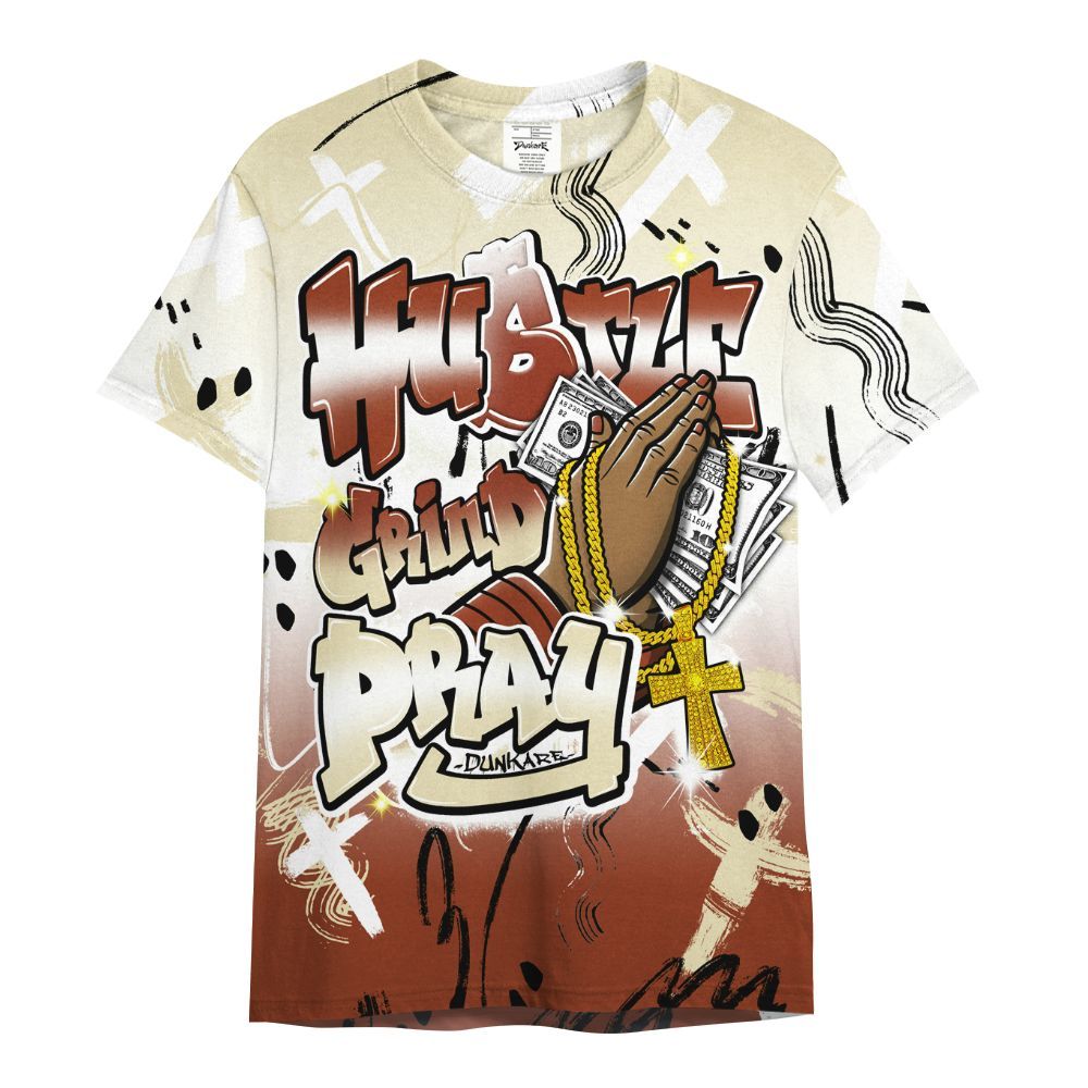 Shirt To Match Retro Eastside Golf 12s - Money Hustle Grind Pray All Over Print