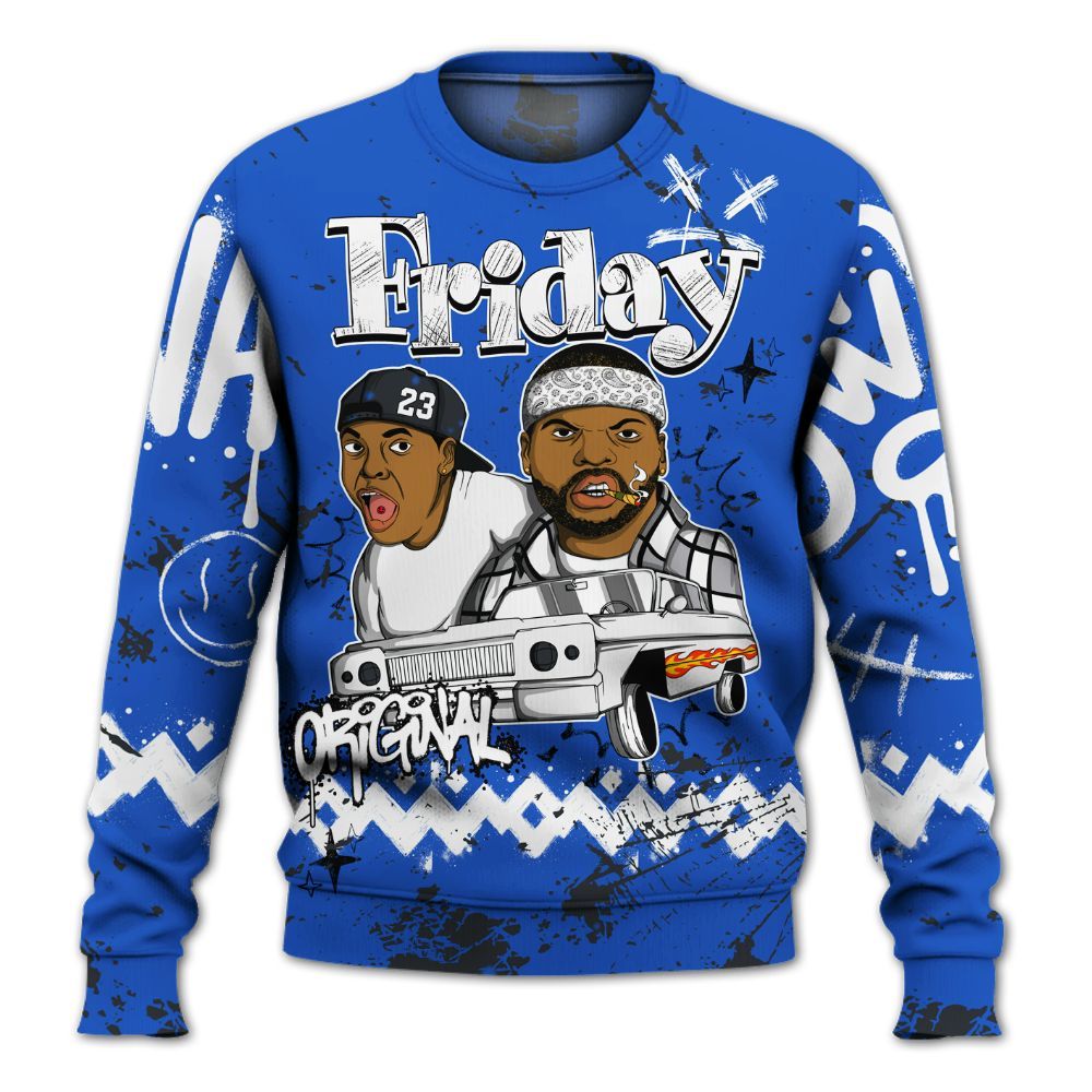 Sweatshirt To Match Retro Stealth 5s - Friday Sneaker Crayon All Over Print