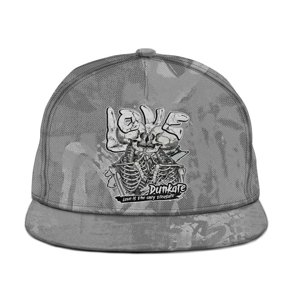 Snapback To Match Black Wolf Grey 12s - Skull Love Graphic