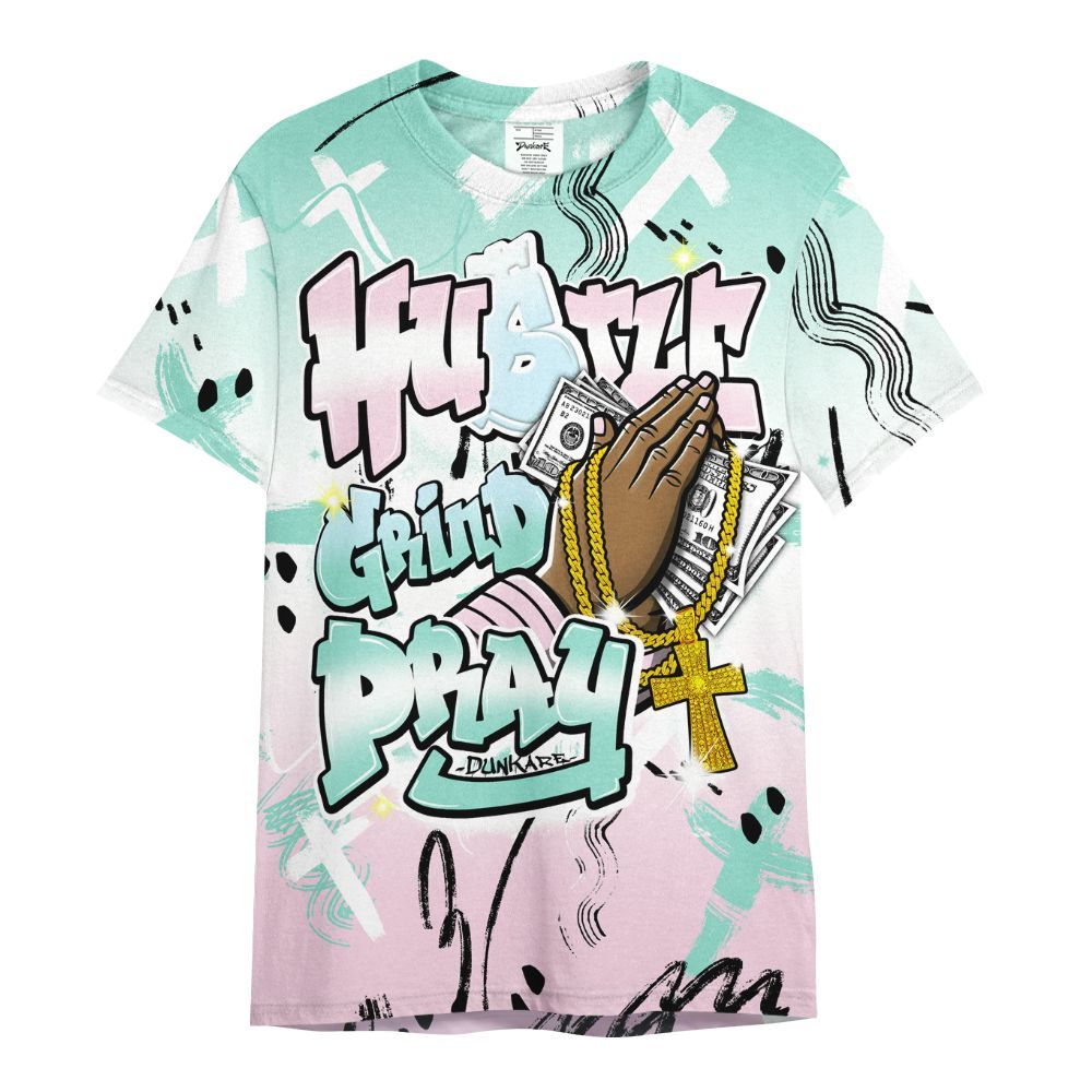 Shirt To Match Retro Easter 5s - Money Hustle Grind Pray All Over Print