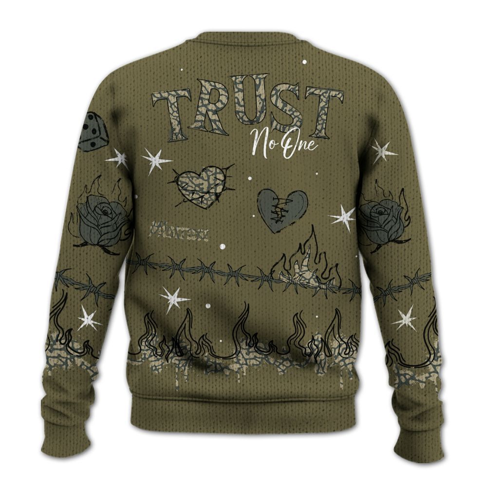 Sweater To Match Retro Family Affair 3s - Trust No One Snake-Bite Doodle Crayon Graphic