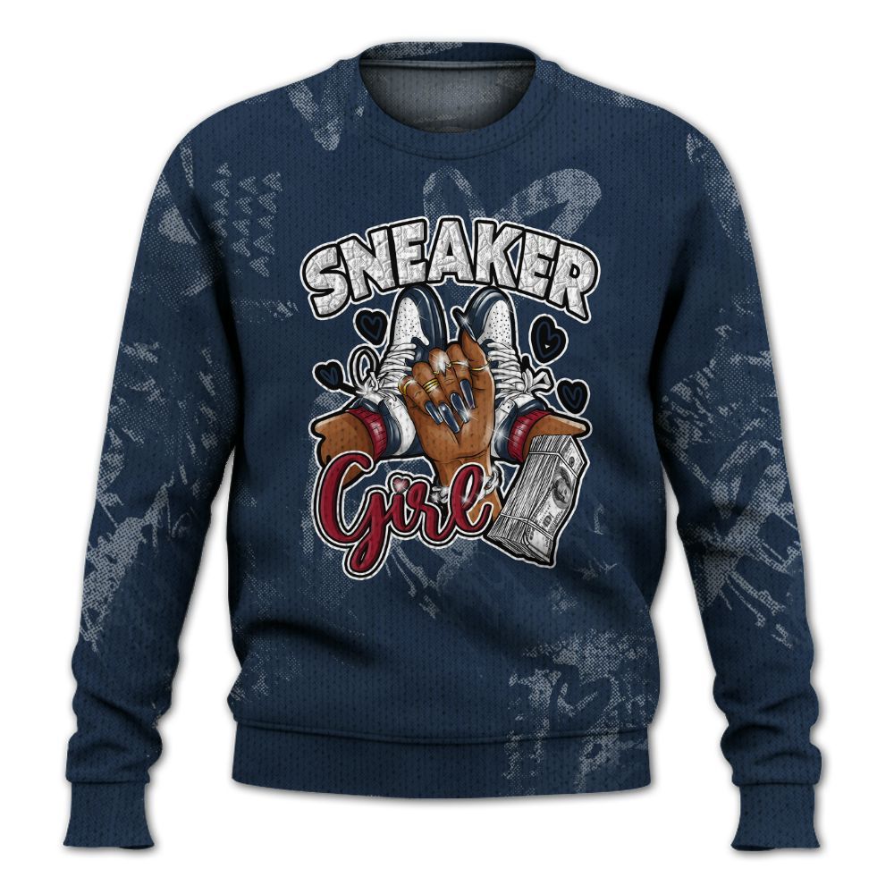 Knitted Sweater To Match White Midnight Navy 6s - Sneakerz Girlz Heart Grunge