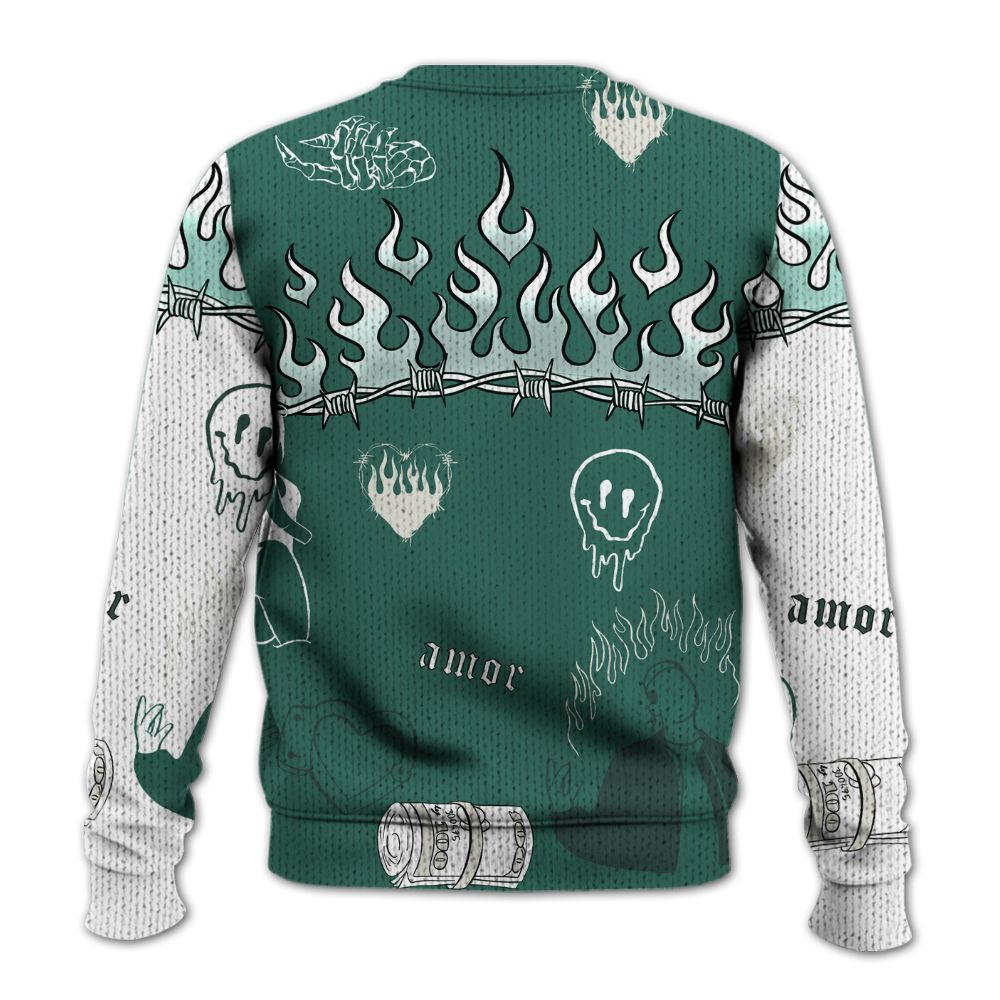 Knitted Sweater To Match RM Oxidized Green 4s - Snake Trust No One