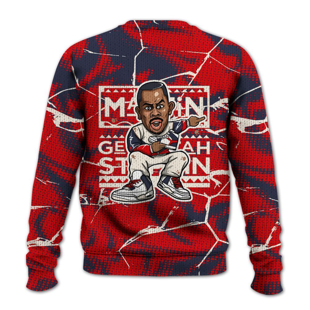 Knitted Sweater To Match Low OG Howard University 1s - Get Tag Sneakers Steppin' Graphic Crack