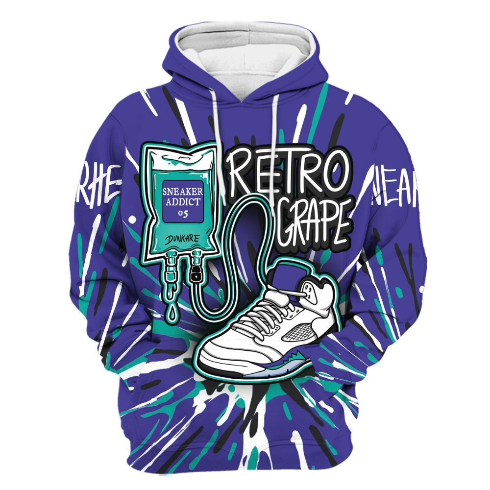 Hoodie To Match Retro Grape 5s - Sneaker Sickness Splash All Over Print