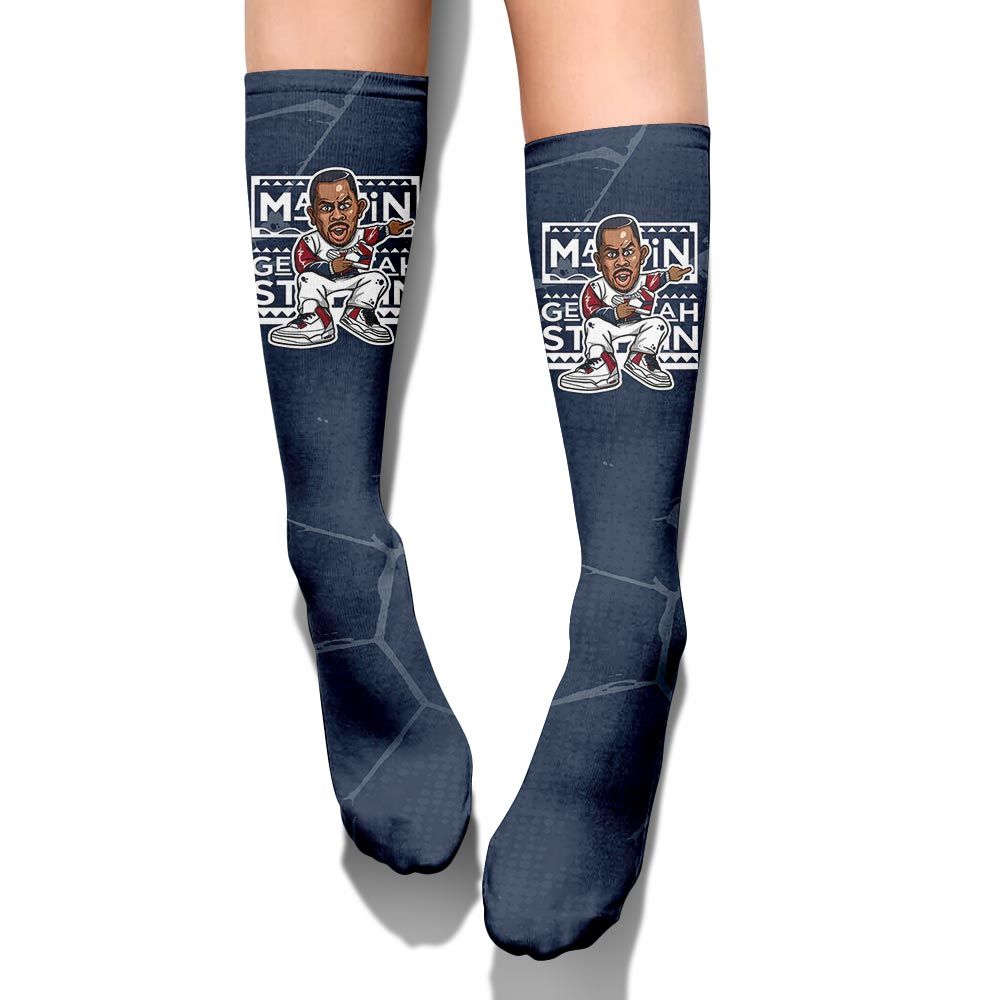 Sock To Match White Midnight Navy 6s - Get Tag Sneakers Steppin' Graphic