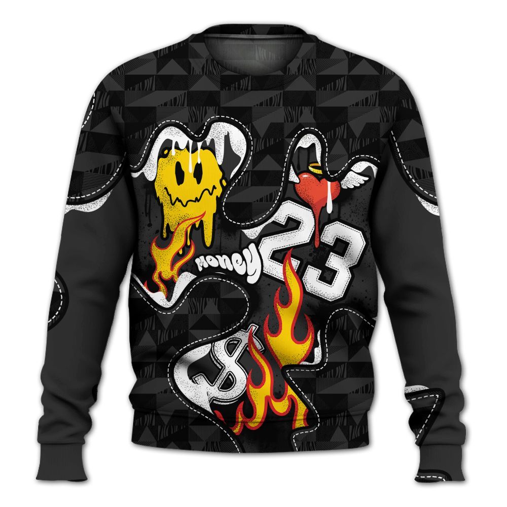 Sweatshirt To Match White Thunder 4s - 23 Smile Burning Heart All Over Print