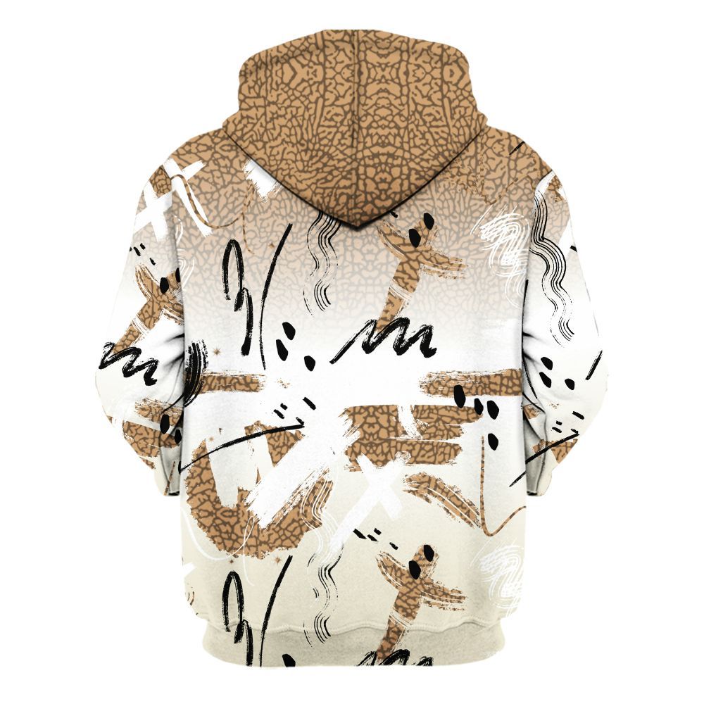 Hoodie To Match Orewood Brown 3s - Money Hustle Grind Pray All Over Print