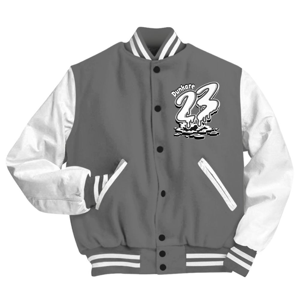 Varsity Jacket To Match Cool Grey 6s - Custom Name 23 Drip All Over Print