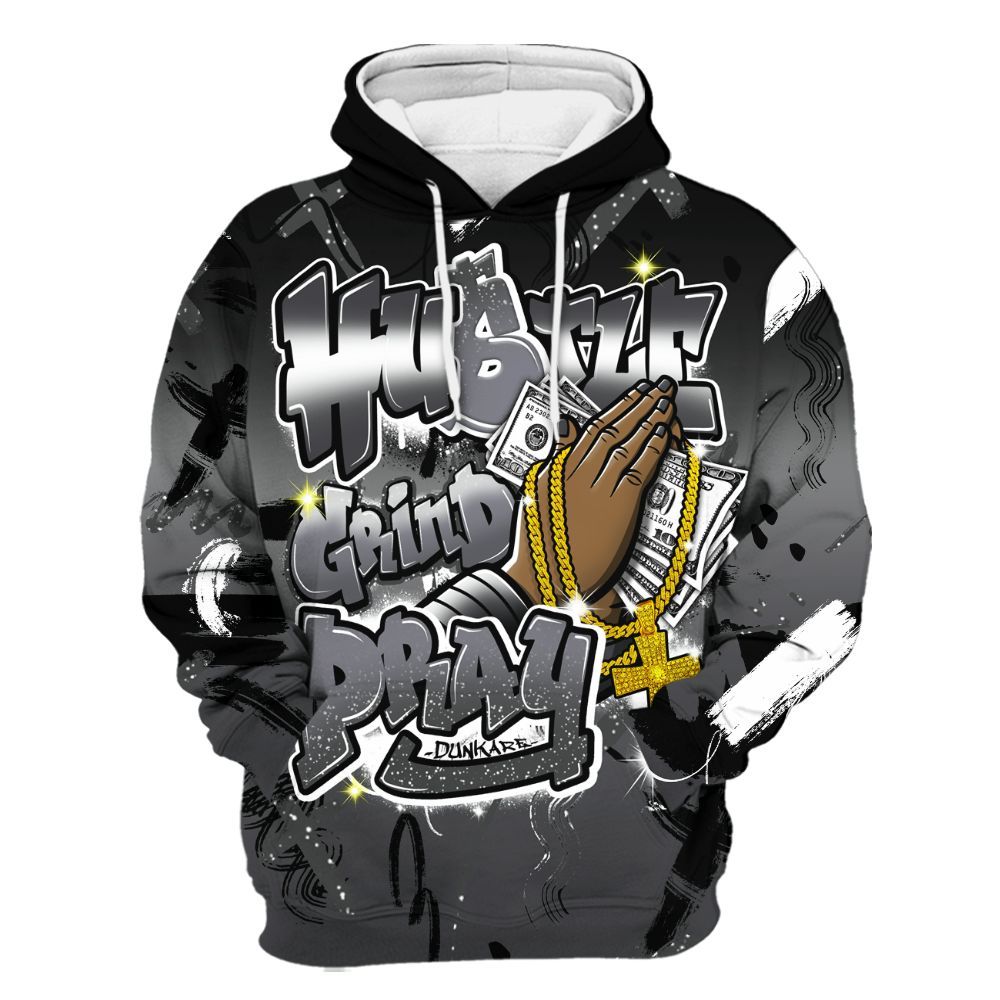 Hoodie To Match Fear 4s - Money Hustle Grind Pray All Over Print