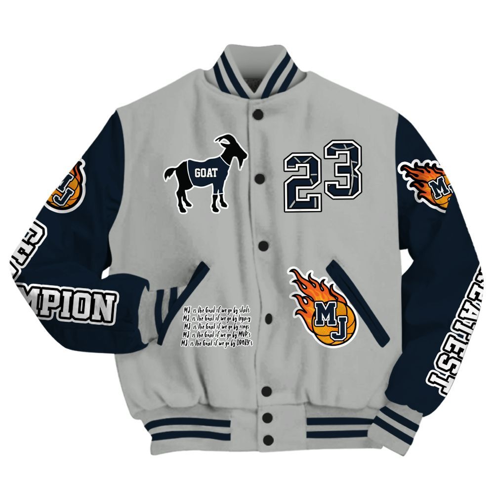 Varsity Jacket To Match Retro Georgetown 6s - 23 G.0.A.T Jump Up Basketball All Over Print