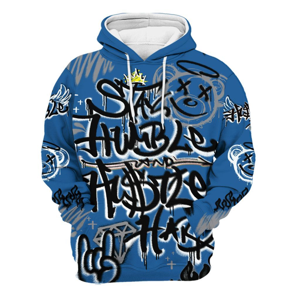 Hoodie To Match French Blue 13s - Humble Drip Streetwear Graffity All Over Print