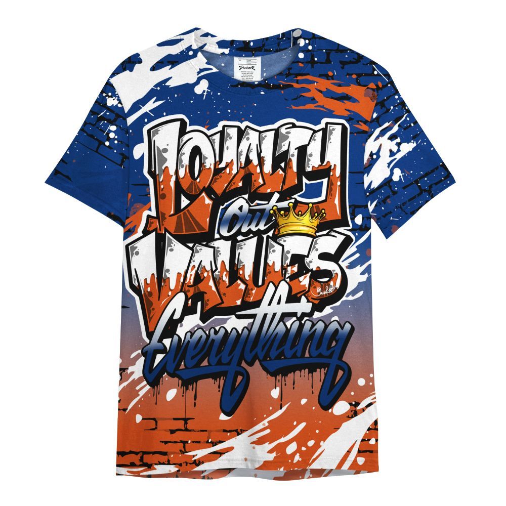 Shirt To Match Mid Knicks 1s - Values Of Loyalty Drip All Over Print