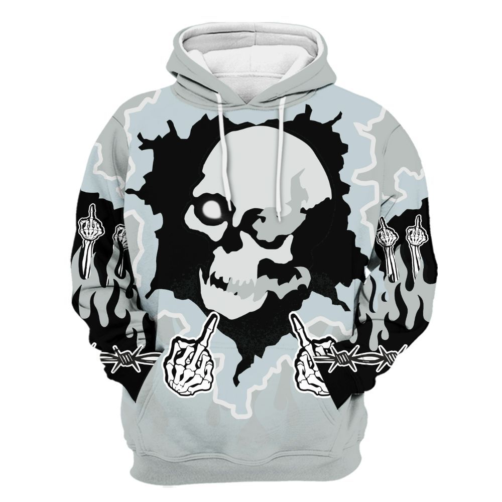 Hoodie To Match Black Wolf Grey 12s - F Around Find Out Graphic Trapped All Over Print