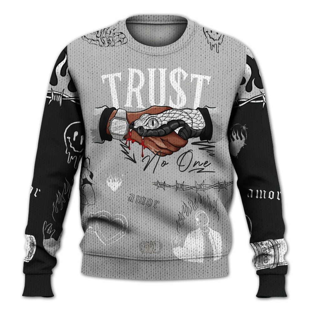 Knitted Sweater To Match Low 85 Metallic Black 1s - Snake Trust No One