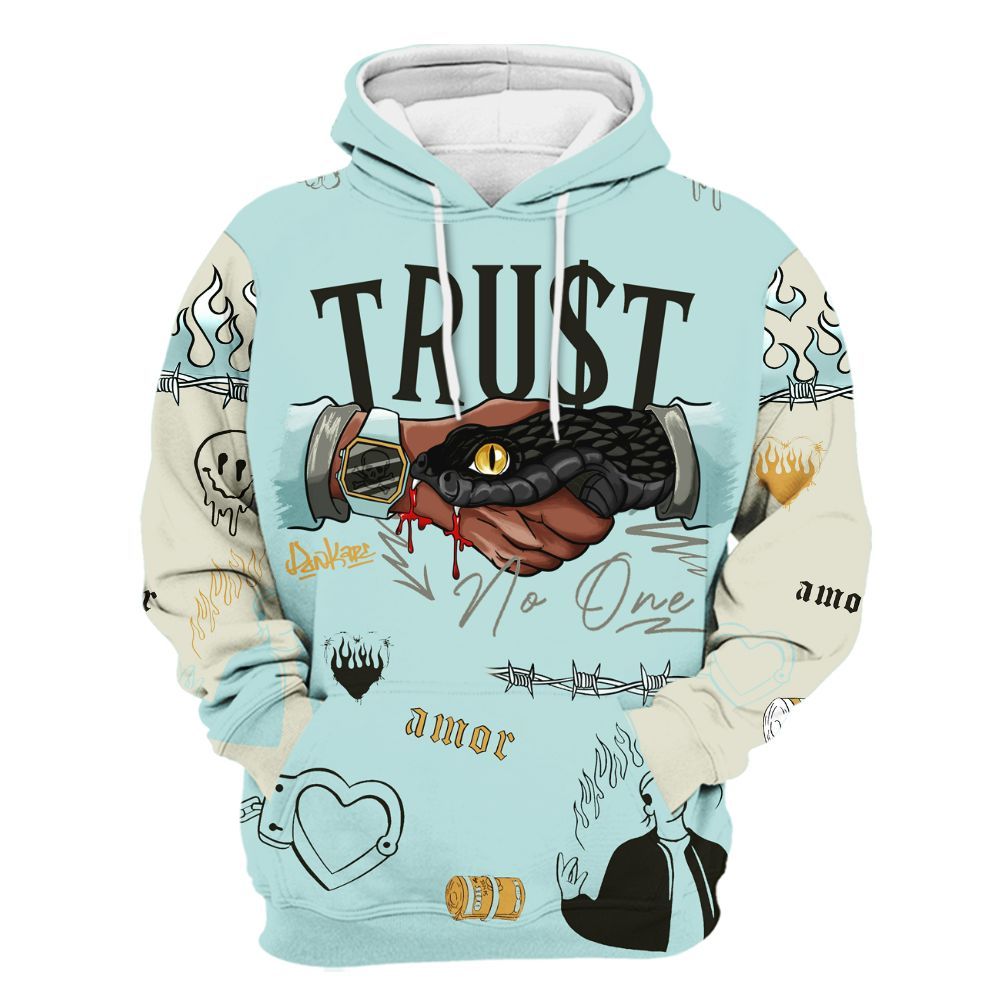 Hoodie To Match Pure Platinum 4s - Snake Trust No One All Over Print