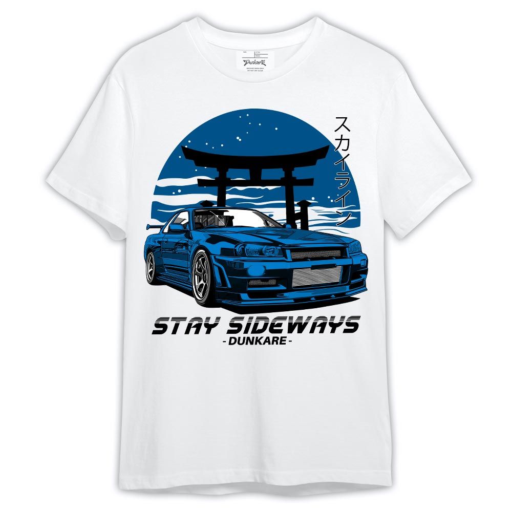 Shirt To Match Shirt Stay Sideways, Military Blue 4s T-- To Match Sneaker Military Blue 4s Graphic Tee 2404 LTRP