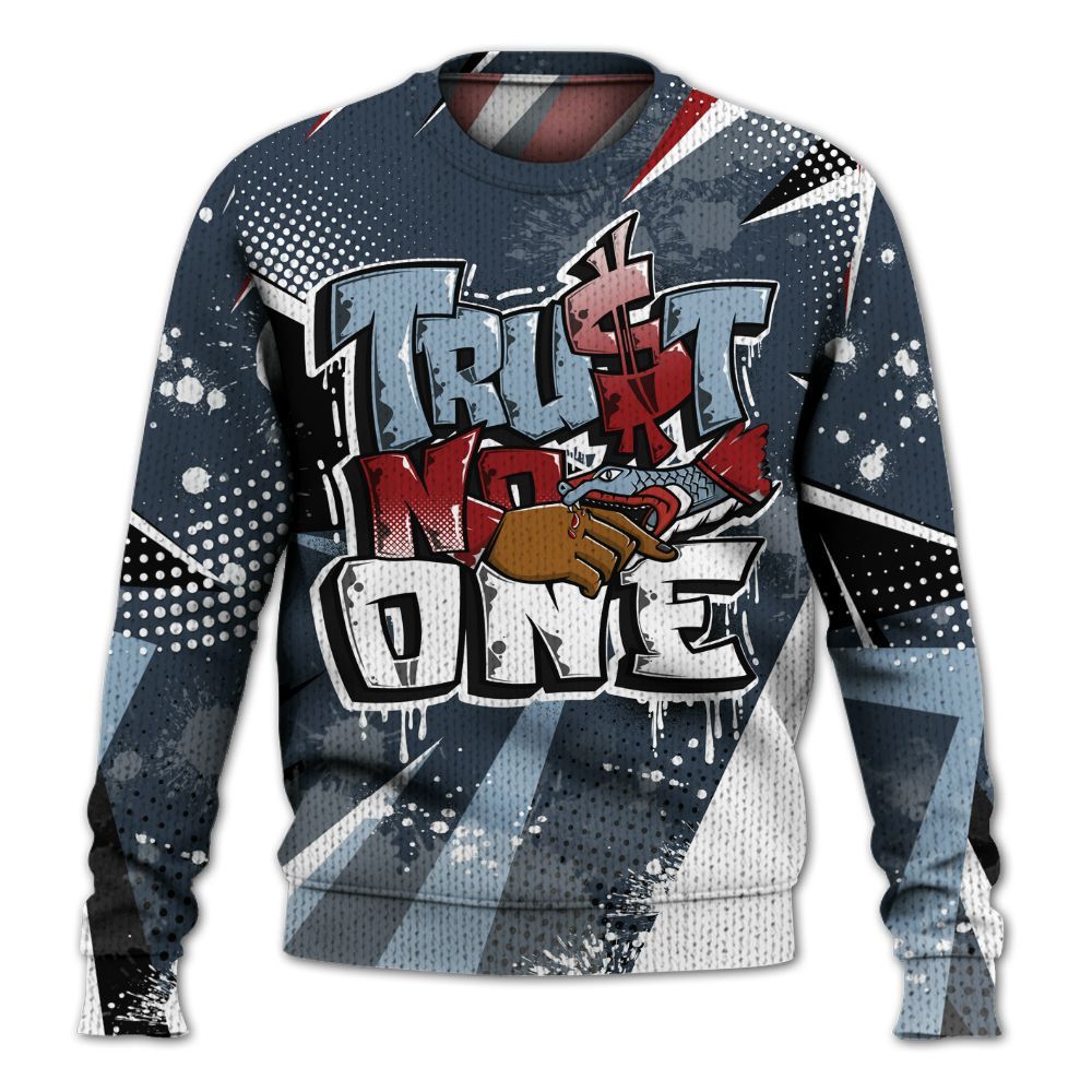 Knitted Sweater To Match Retro Olympic 6s - Poly Trust No One Dripping