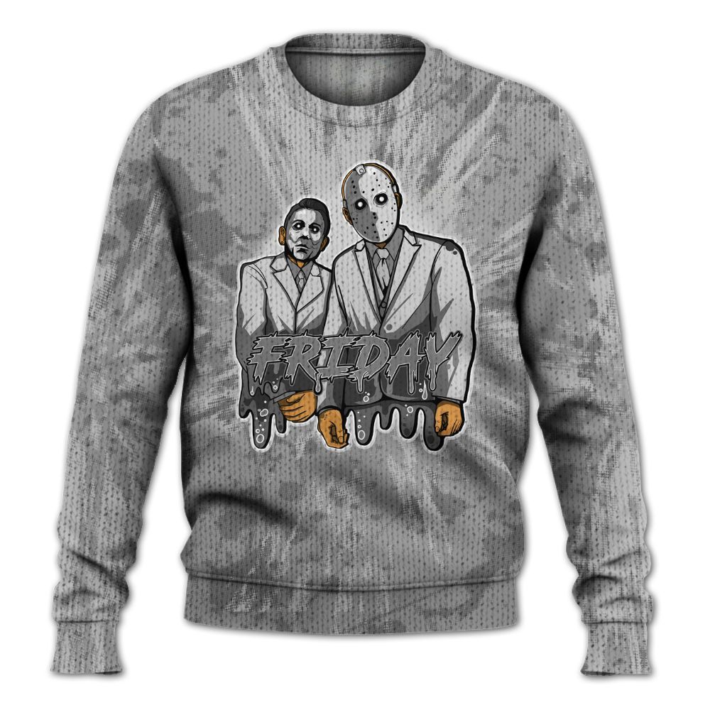 Knitted Sweater To Match Black Wolf Grey 12s - Friday Halloween Graphic Luxury