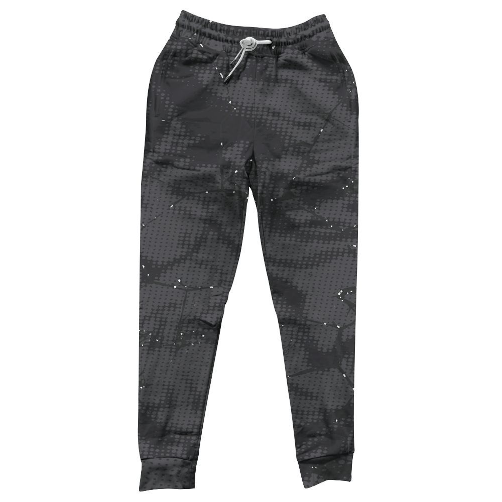 Sweatpant To Match Reverse Black White 6s - Crack Graphic All Over Print