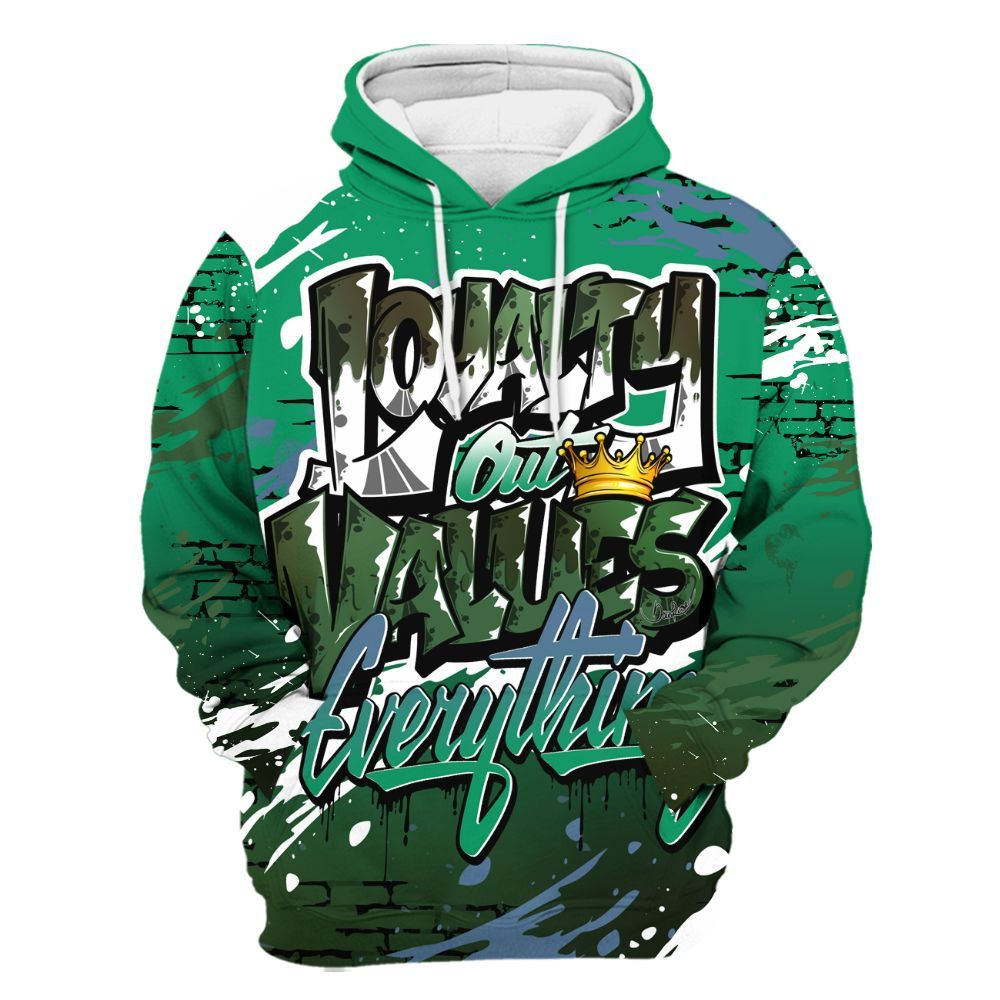 Hoodie To Match Foamposite Pro Pine Green 2025 - Values Of Loyalty Drip All Over Print