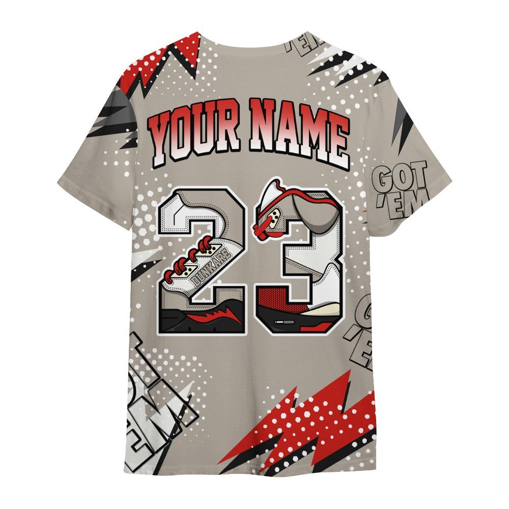 Shirt To Match Low OG Phantom 1s - Custom Name Number 23 5s All Over Print