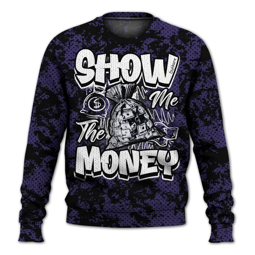 Knitted Sweater To Match Retro Court Purple 13s - Show Me The Money Retro