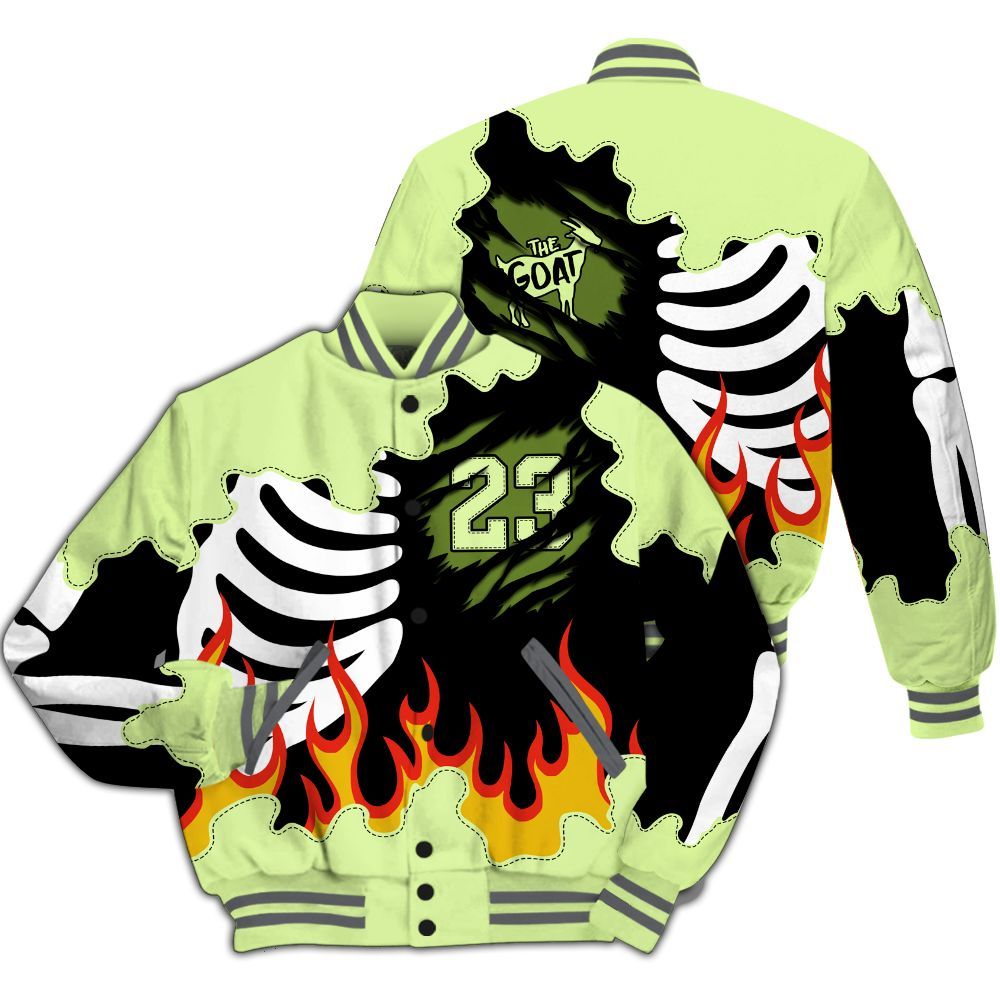 Varsity Jacket To Match Smoke Grey Volt TR 1s - Burning Skeleton 23 G.O.A.T All Over Print