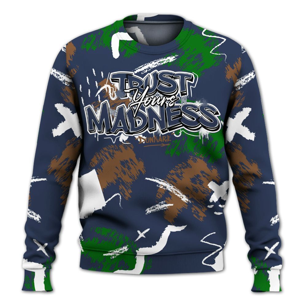 Sweatshirt To Match Midnight Navy 13s - Trust Your Madness Retro All Over Print